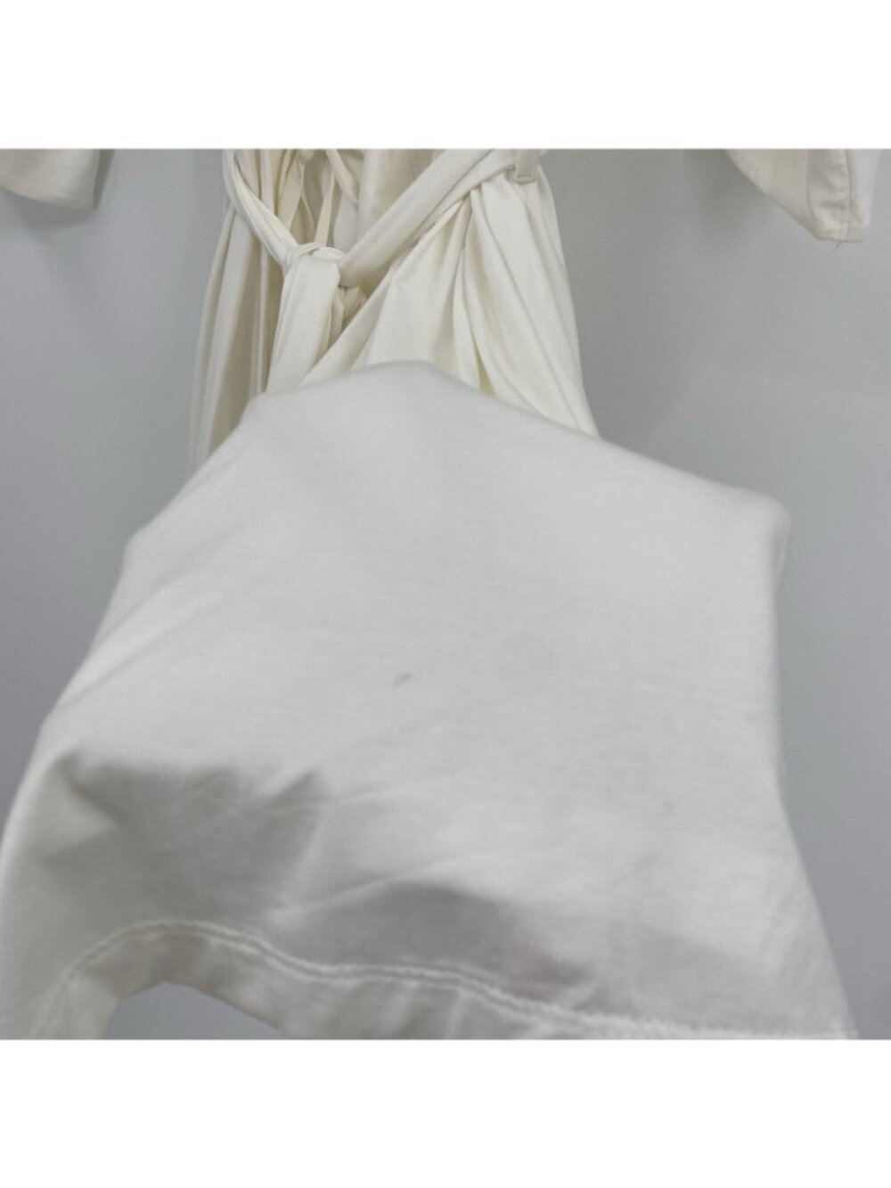 COZY EARTH Women's Size M Bamboo Stretch-Knit Robe Ivory White Loungewear - Picture 9 of 16